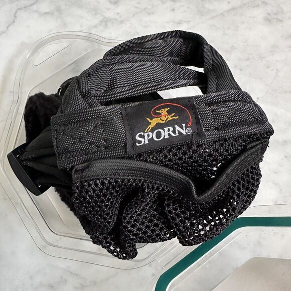 New SPORN Stop Pull Dog Training Harness Large/XL Necks 16-24" Black w/ Pouch - Picture 4 of 5